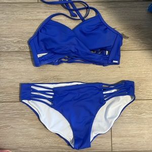 Victoria’s Secret PINK periwinkle strappy bikini set sz xs/s